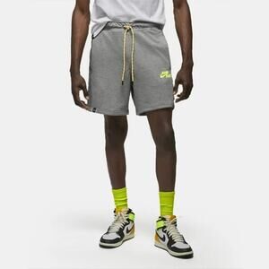 Nike Jordan Jumpman Gray Neon Green Mesh Panel Active Basketball Shorts Men’s